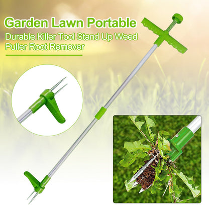 Simple Artifact road gap weeding hook for removing weeds from pavement cracks