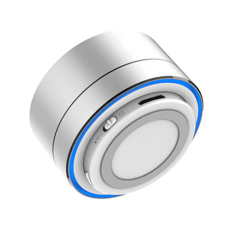 Mini wireless Bluetooth speaker by My Store on a plain background