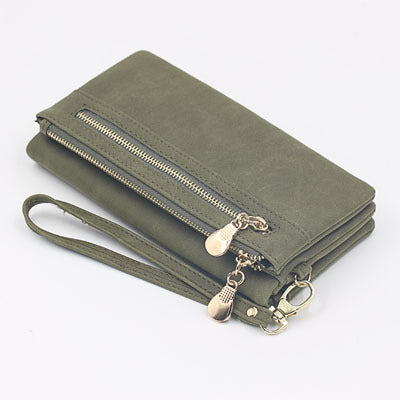 Chic women's long urban style wallet by BACKUPMYFILESNOW® with multiple card slots and sleek design.