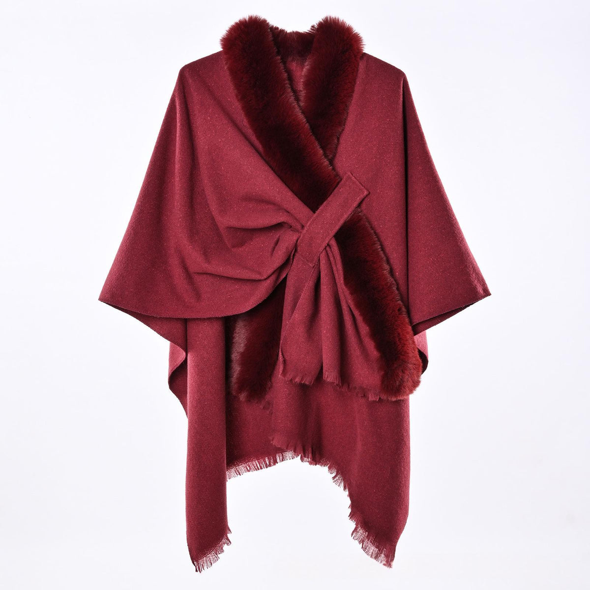 Warm and Warm Straps shawl and cloak in water-resistant fabric, displayed flat