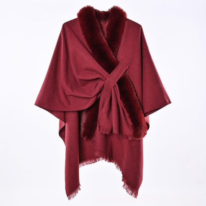 Warm and Warm Straps shawl and cloak in water-resistant fabric, displayed flat