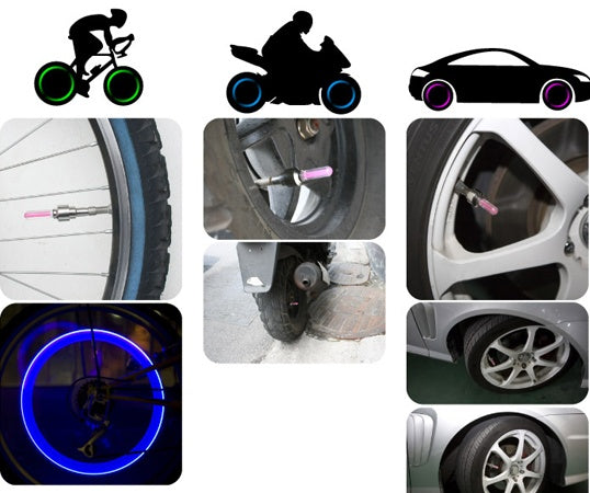 Automobile tire valve lights, LED wheel lights for car wheels
