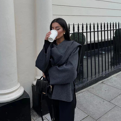 Elegant Draped Winter Jacket