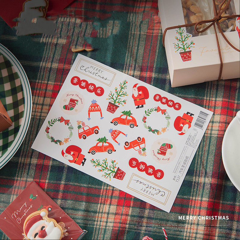 Christmas Decorations Scene Layout Stickers arranged in a festive holiday display with seasonal designs