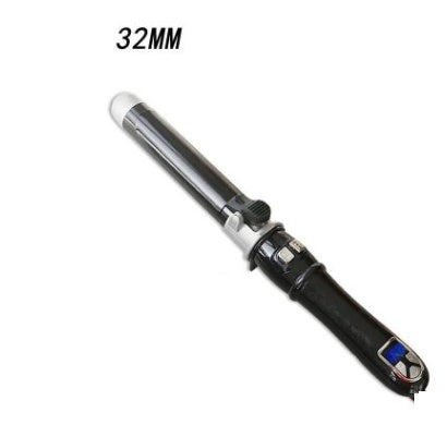 Automatic ceramic electric curling iron in black with ergonomic handle and rotating barrel