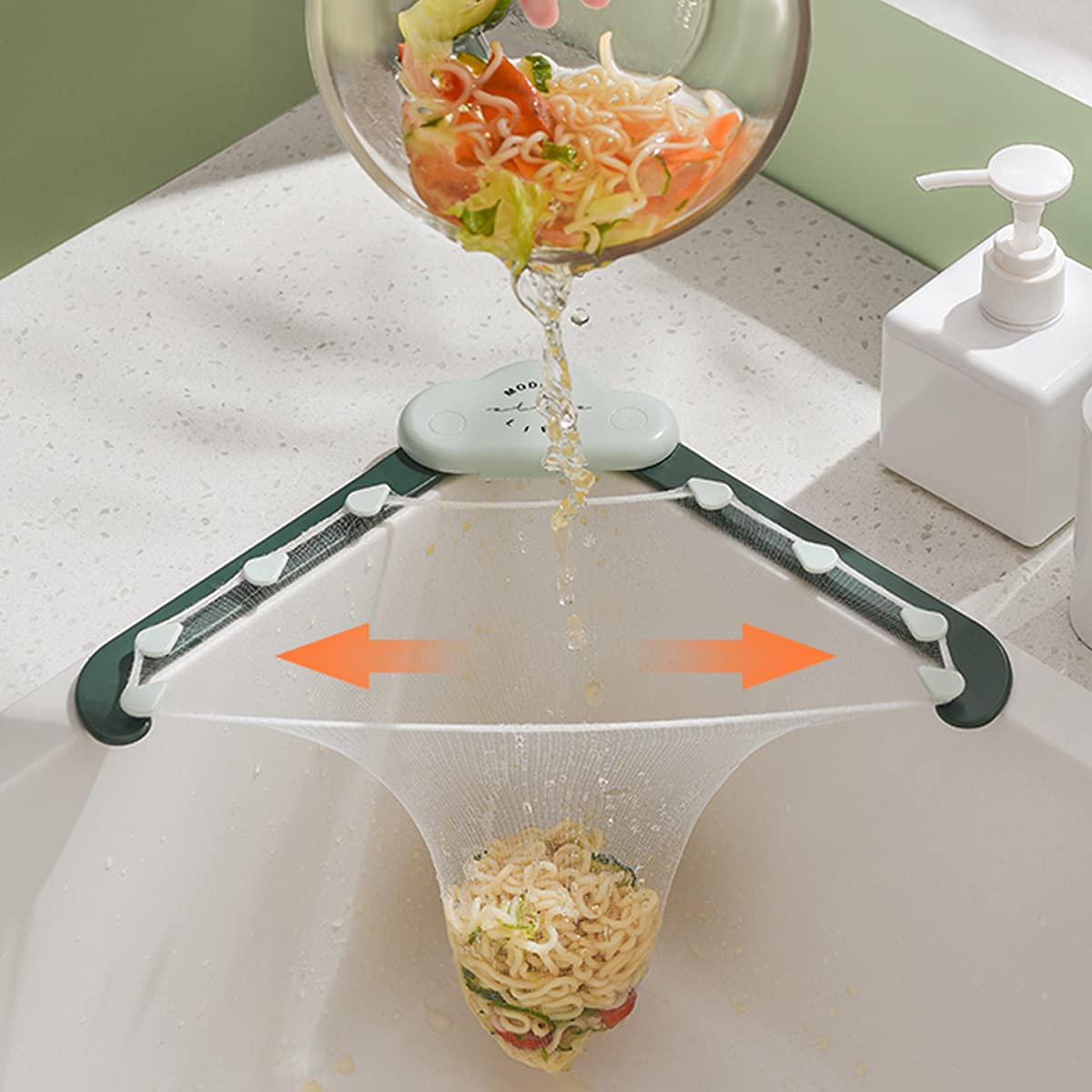 Triangular cloud sink drain rack garbage filter screen for kitchen sink leftovers and rice, anti-blocking design