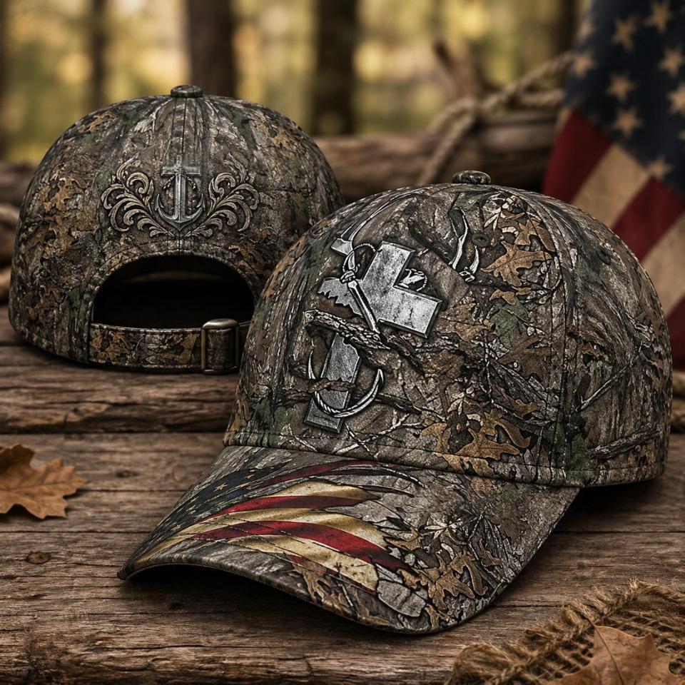Creative 3D digital-print baseball cap with colorful water-themed design on front panels and curved brim
