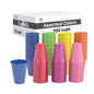 Colorful 7oz disposable party cups by BACKUPMYFILESNOW®, leakproof plastic drinkware for parties and gatherings.