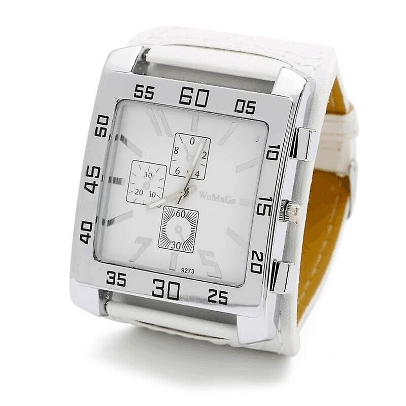 Men's military-style watch with square dial and simulated three-layer design by My Store