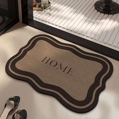 Water-absorbent non-slip quick-drying shower mat by My Store, textured rectangular bathroom floor mat