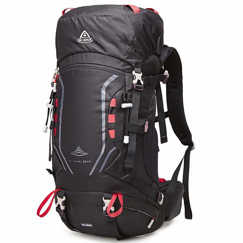 Large capacity shoulder bag hiking backpack in a durable design with adjustable straps and multiple compartments