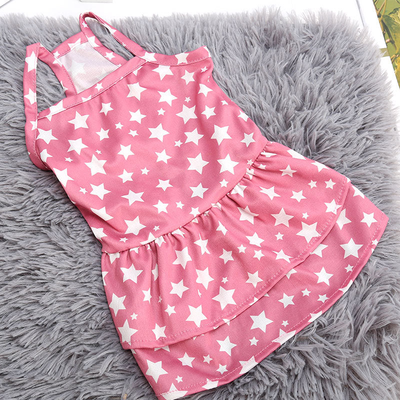 Small dog and cat summer thin skirt, breathable comfortable pet clothing in lightweight fabric