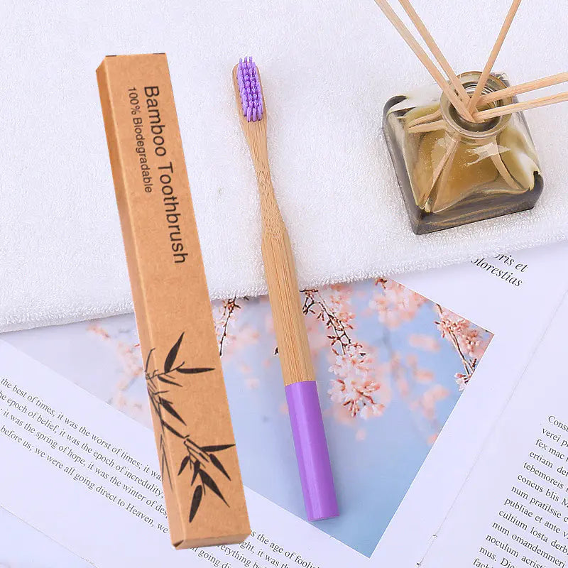 Bamboo Toothbrush with Custom Logo and Kraft Paper Box