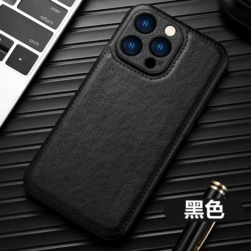 iPhone 15 Pro Max Leather Case with Retro Design