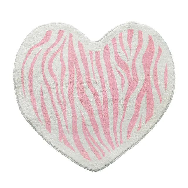 Cute Heart-Shaped Imitation Cashmere Floor Mat
