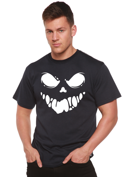 Spun Bamboo Halloween Boo men's graphic T-shirt with short sleeves, featuring spooky print in bamboo viscose and organic cotton fabric.