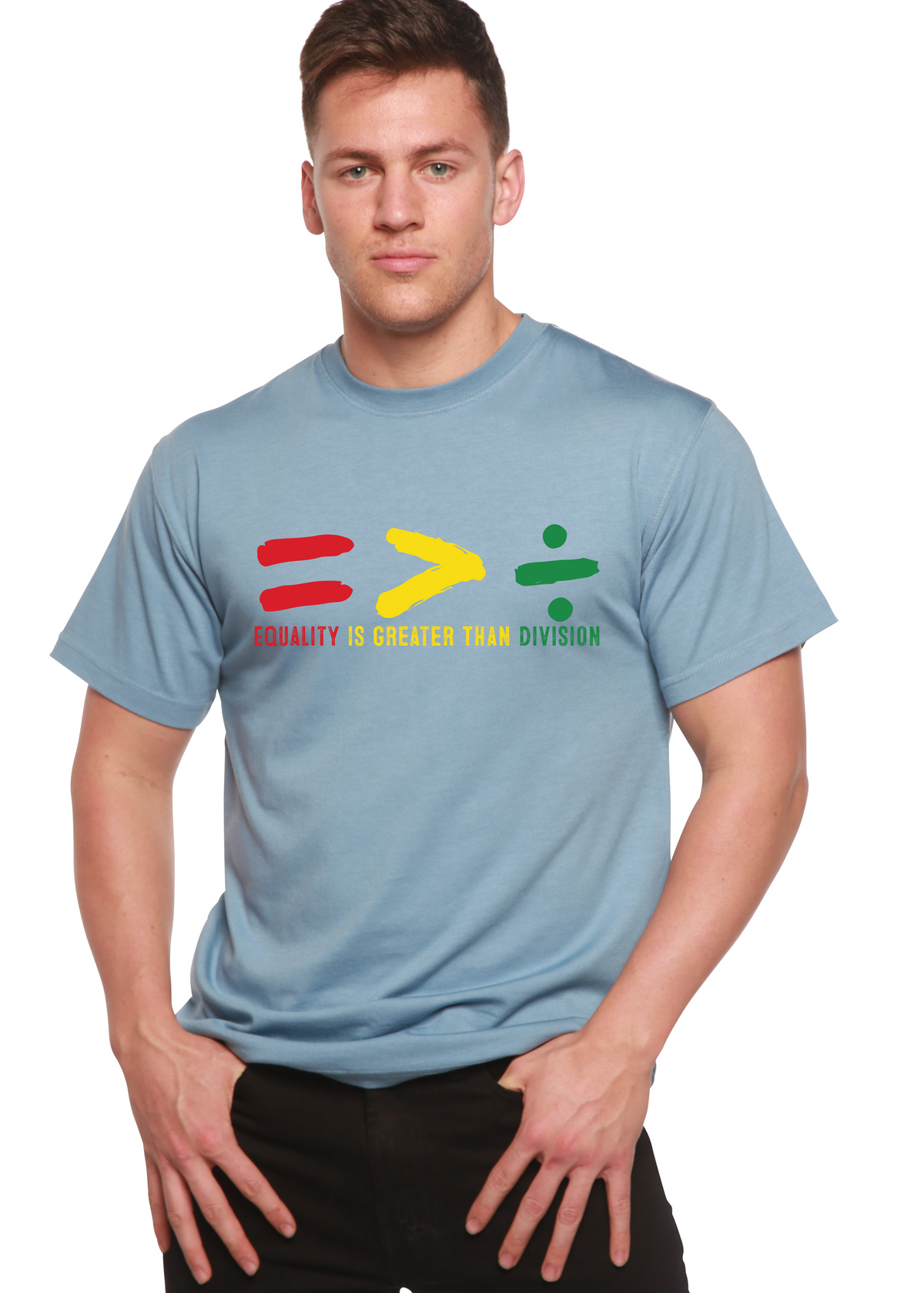 Black History Month unisex bamboo and cotton graphic T-shirt with printed design, men's Spun Bamboo branded casual tee.