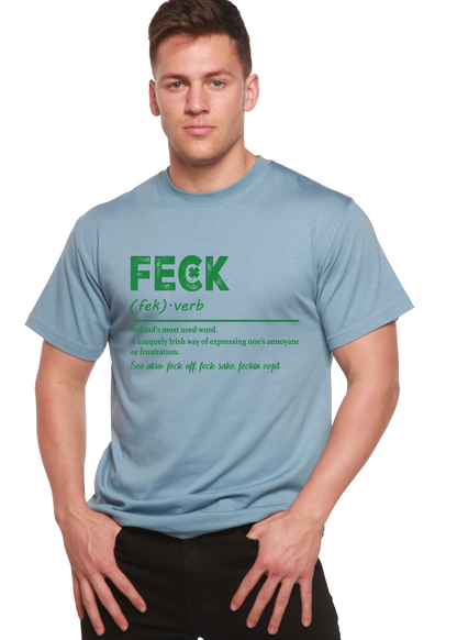 Men's Feck Irish St. Patrick's Day graphic T-shirt by Spun Bamboo, unisex bamboo cotton fabric with festive Irish design.