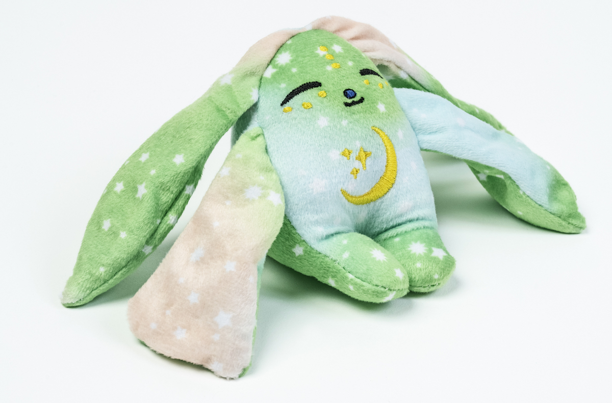 Moon Pals Clover Mini Wrist Hugger Plush, soft and cuddly wrist accessory with a cute green clover design.