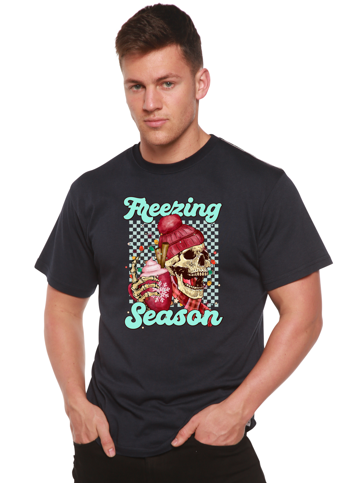 Unisex bamboo viscose organic cotton short sleeve graphic T-shirt by Spun Bamboo, featuring a printed design and comfortable fit.
