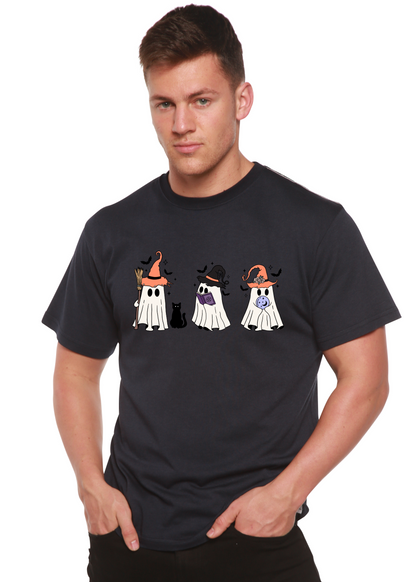 Spun Bamboo men's Halloween Boo graphic T-shirt made of bamboo viscose and organic cotton with short sleeves and Halloween print.