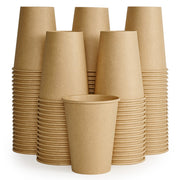 LITOPAK 100 Pack 12 oz Kraft Paper Cups Disposable Coffee Cups Disposable Drinking Cups Hot Coffee Cups Paper Coffee Cups for Water Coffee Juice and Milk