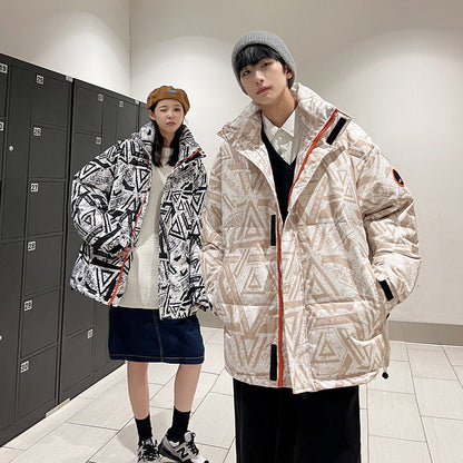 Men's casual thickening down jacket for winter in a warm padded design