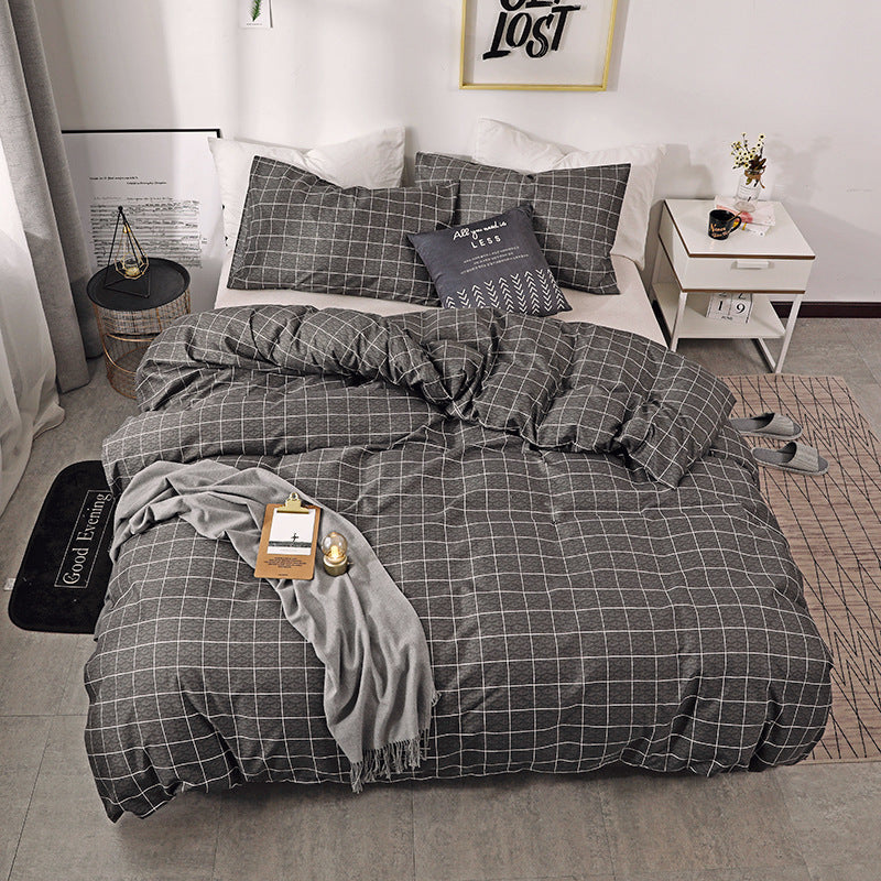 Printed four-piece eyelash bedding set with decorative eyelash pattern, foreign trade size; brand My Store