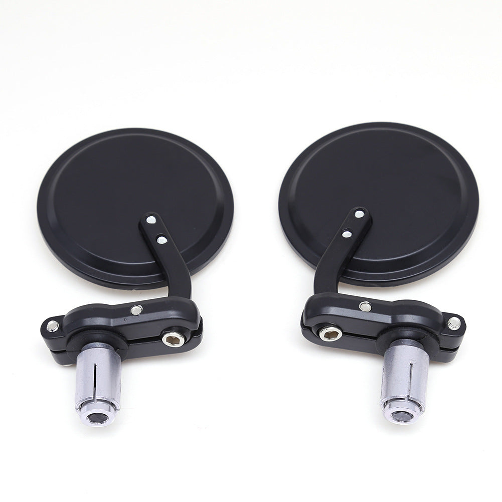 22mm universal motorcycle modified handlebar rearview mirror in black, shown as a motorcycle accessory