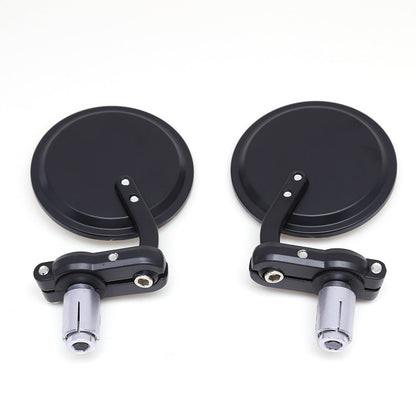 22mm universal motorcycle modified handlebar rearview mirror in black, shown as a motorcycle accessory