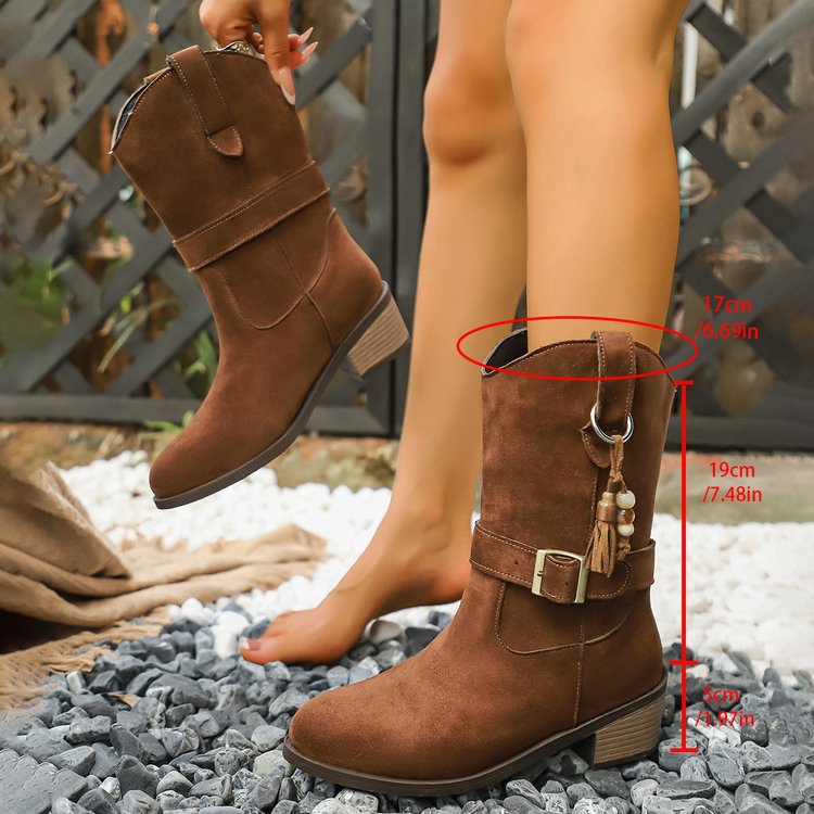 Thin thick-soled Martin boots with elastic suede ankle panels in black