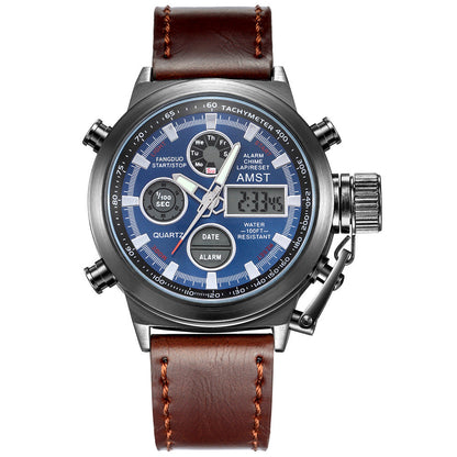 Retro minimalist electronic sports watch with a stylish business casual design for men