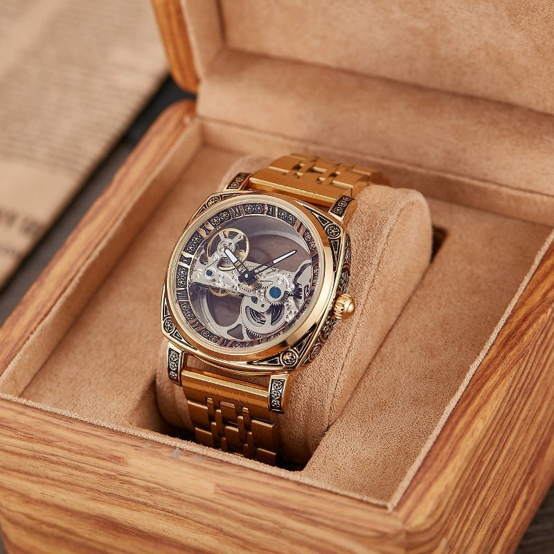 Relief-embossed vintage luminous self-winding mechanical watch by My Store