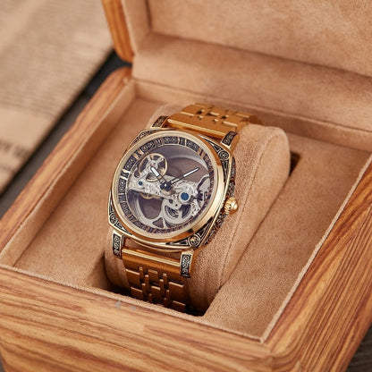 Relief-embossed vintage luminous self-winding mechanical watch by My Store
