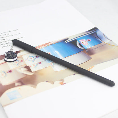 Black and white pendant gel pen for students, featuring a creative decorative design