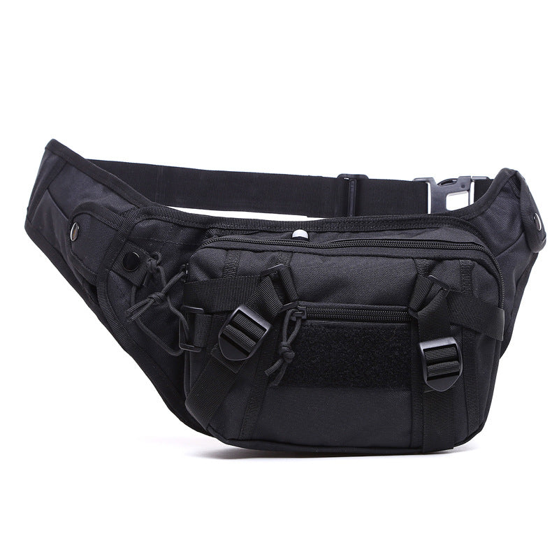 Waterproof Oxford cloth outdoor multi-functional waist bag with adjustable strap and multiple zippered pockets