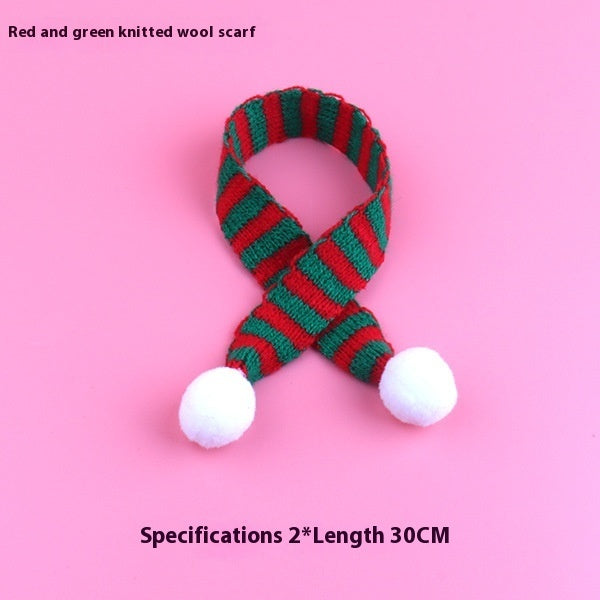 Mini Christmas scarf hat doll decoration in festive red and white attire