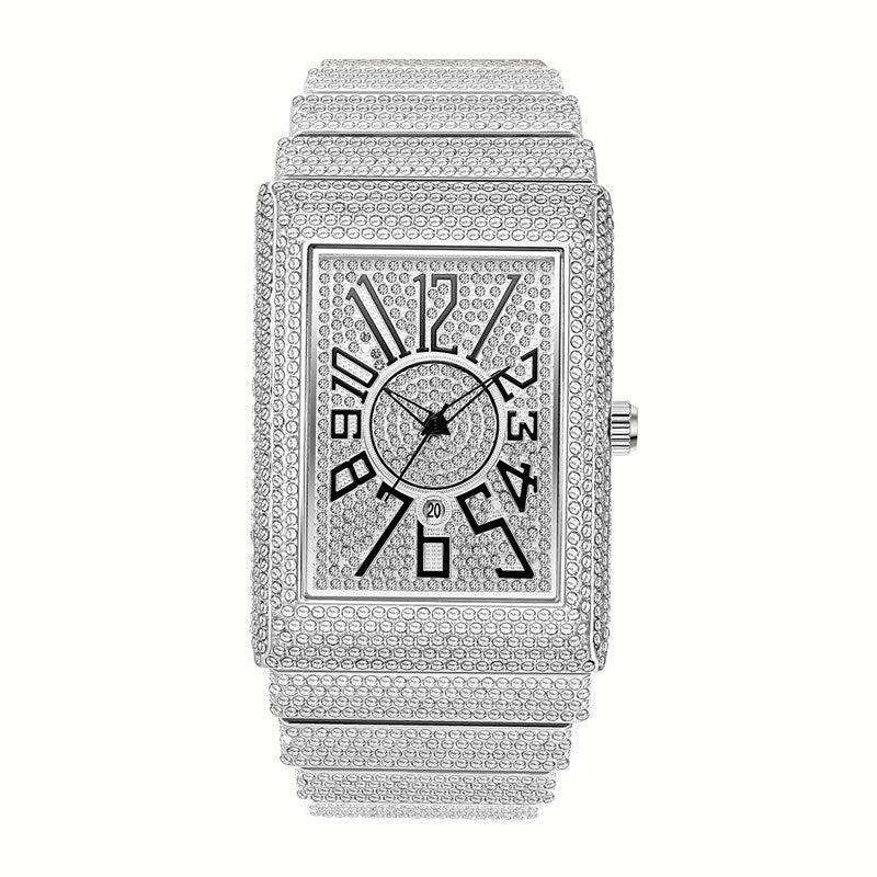 Men's Super Starry Square watch with diamond-embedded dial and square case