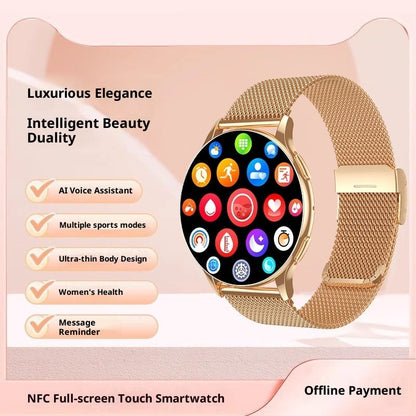 Women's multi-function smart watch sports bracelet with digital display and black band