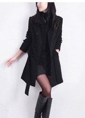 Elegant Long Wool Coat for Women