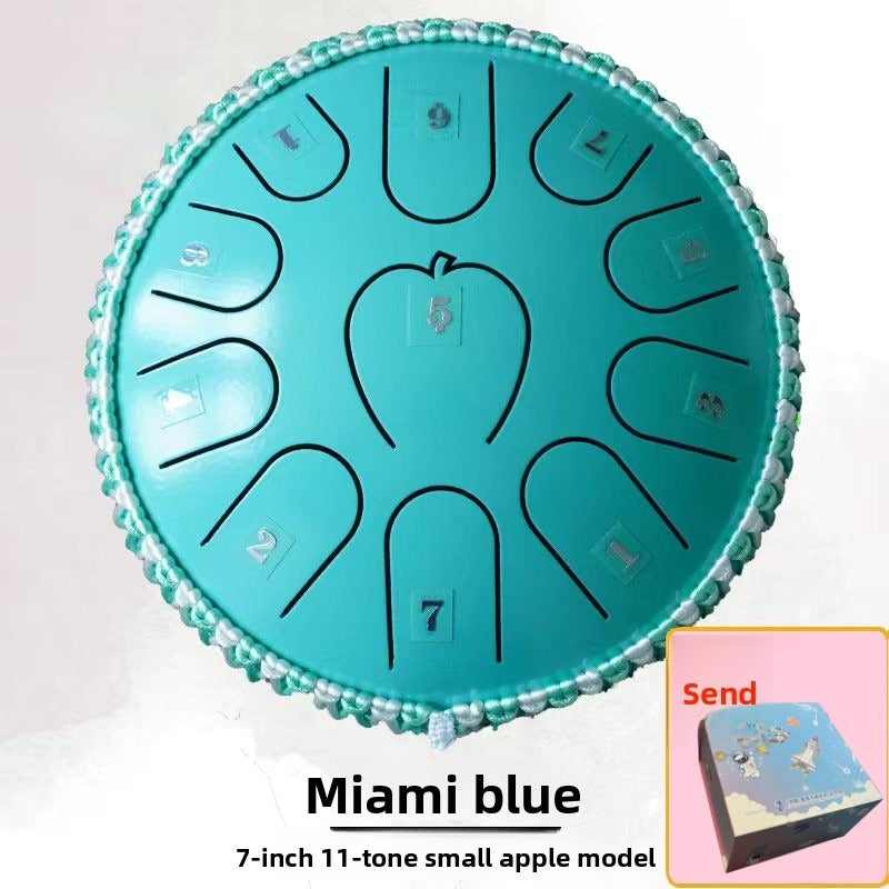 Apple-shell ethereal steel tongue drum, Type 4, with a rounded apple-inspired shell design