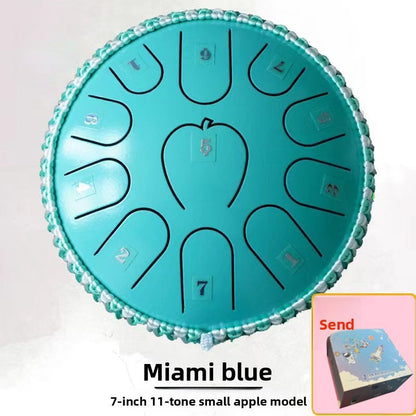 Apple-shell ethereal steel tongue drum, Type 4, with a rounded apple-inspired shell design