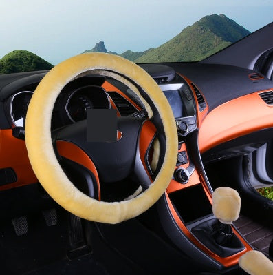 Winter wool car cover and plush steering wheel cover in soft fabric, My Store