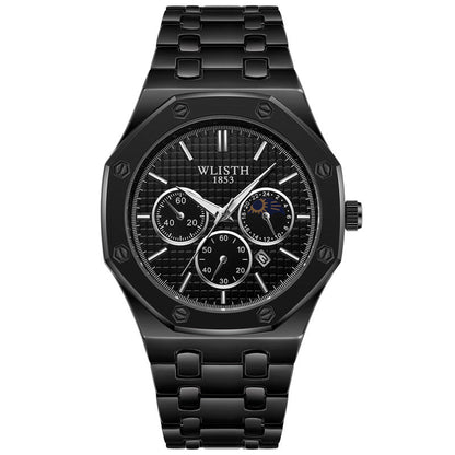 Women's luminous calendar watch with stainless steel strap by My Store