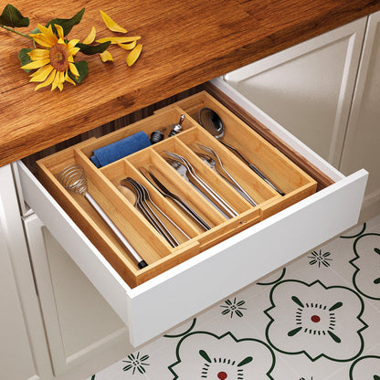 Pull-out retractable kitchen utensil organizer for bedside or home storage, compact white design