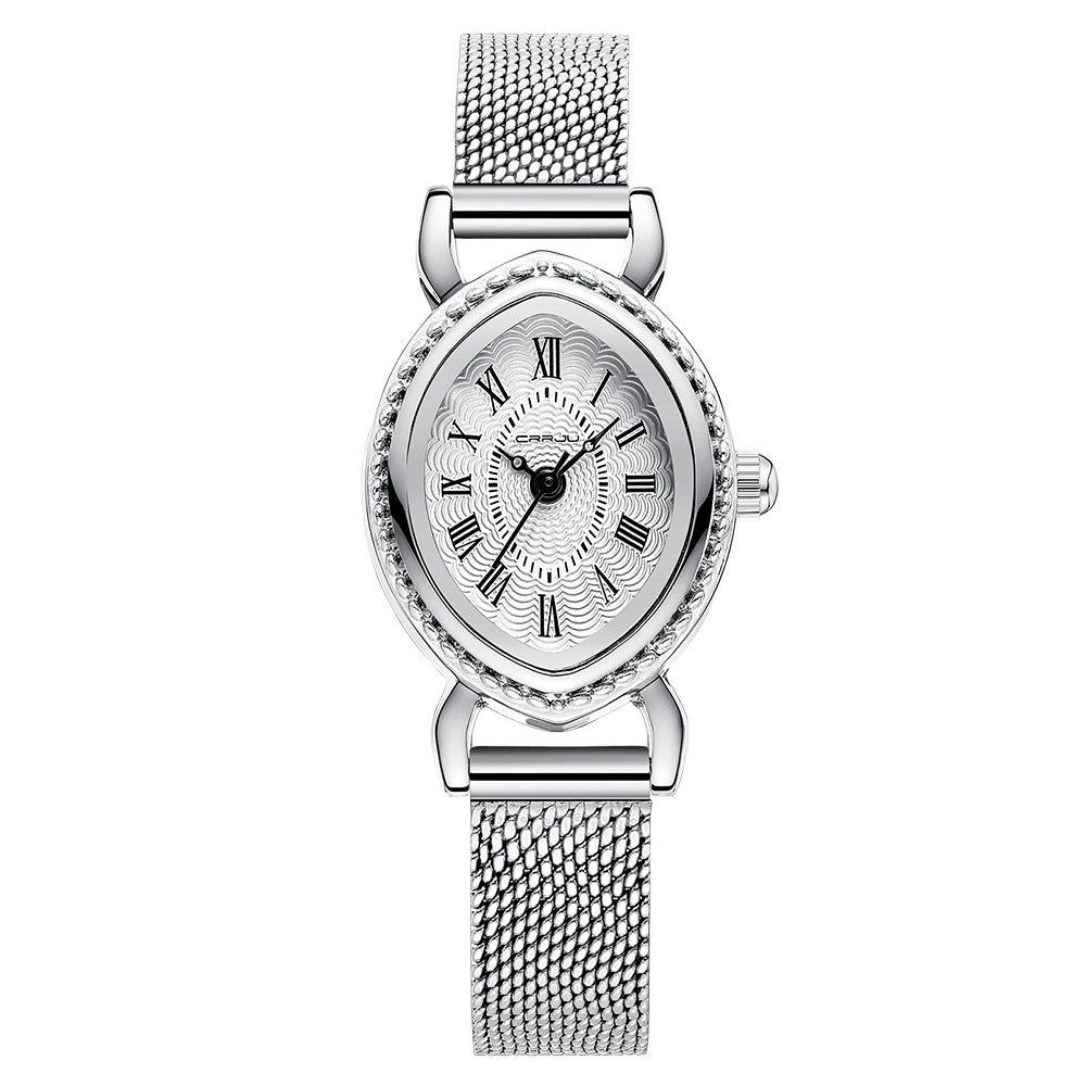 Women's Roman numeral waterproof watch by My Store with round dial and metal strap