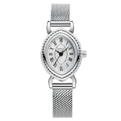 Women's Roman numeral waterproof watch by My Store with round dial and metal strap