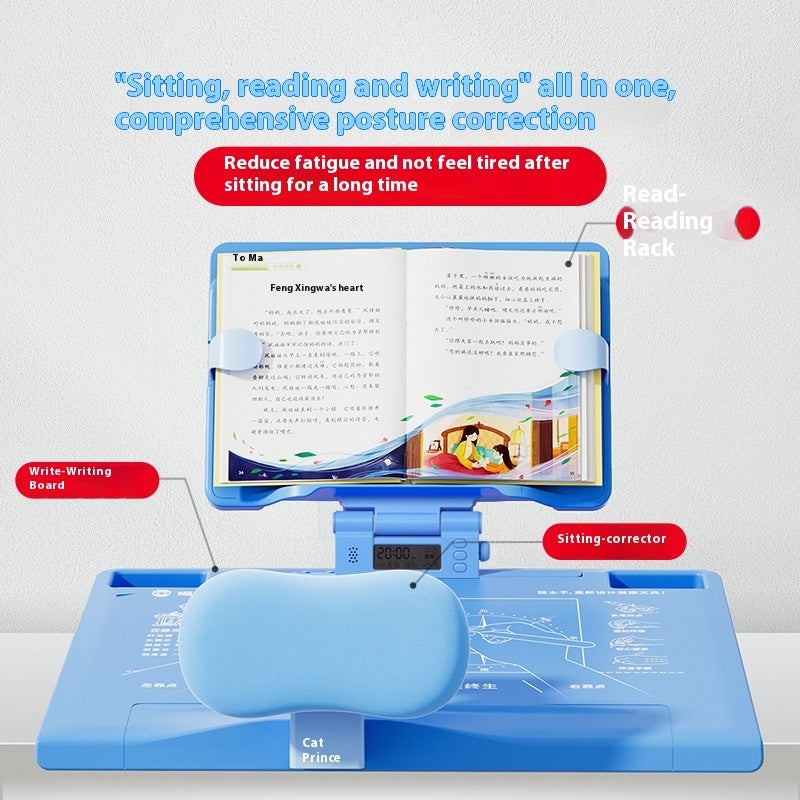 Sitting writing correction device for primary school students, desktop posture and vision protector