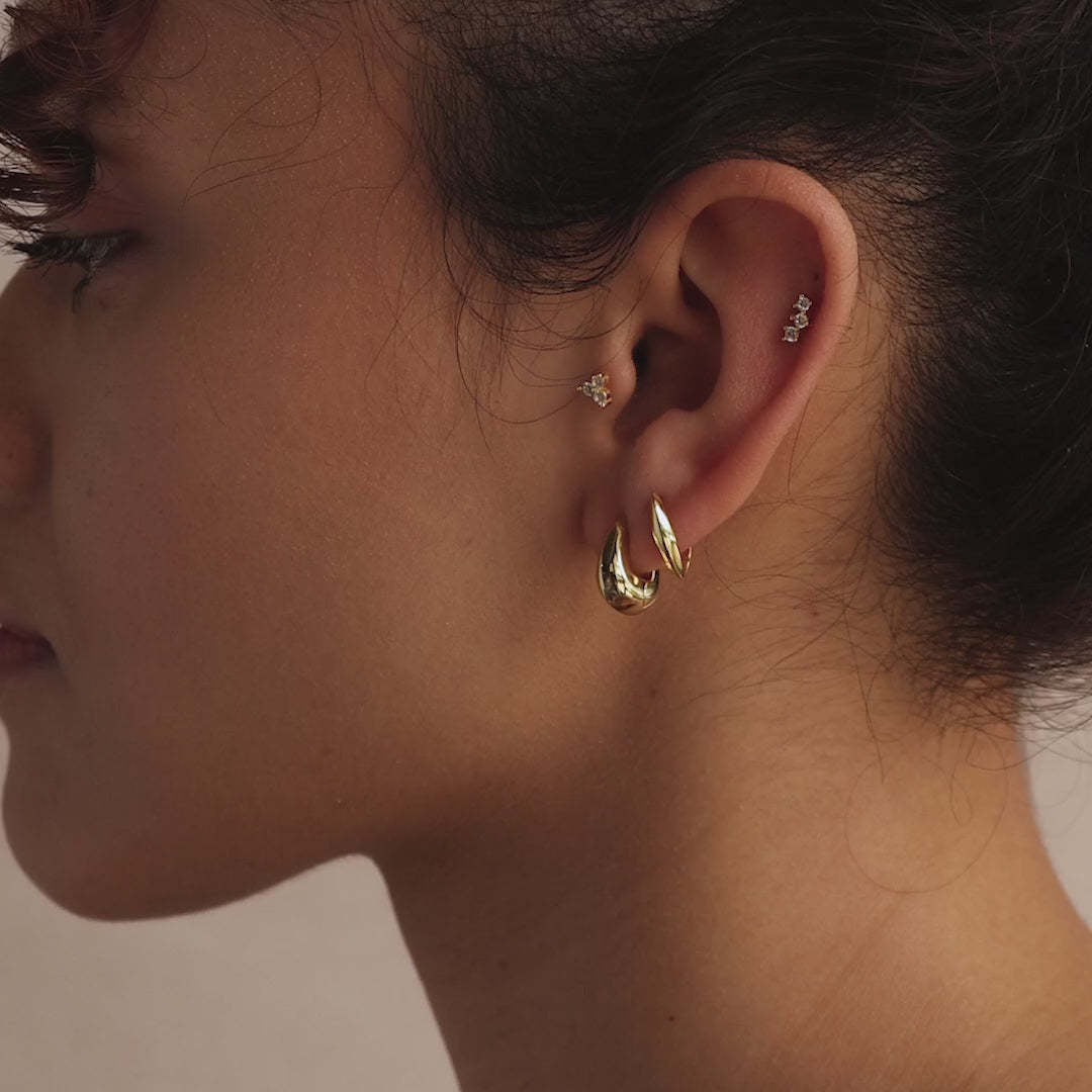 Gold-plated V-shaped earrings by My Store, featuring a sleek angular design