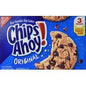 Chips Ahoy! Classic Chocolate Chip Cookies 18.2 oz, 3-pack, featuring golden cookies with chocolate chips in a resealable package